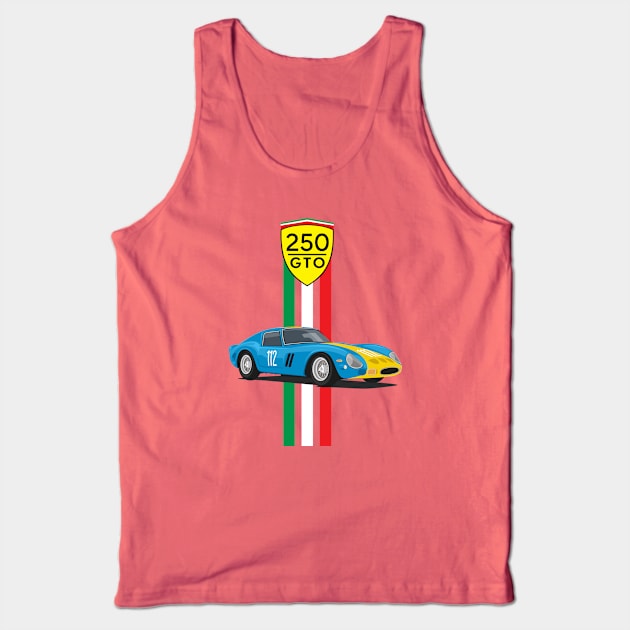 supercar 250 gto racing blue yellow Tank Top by creative.z